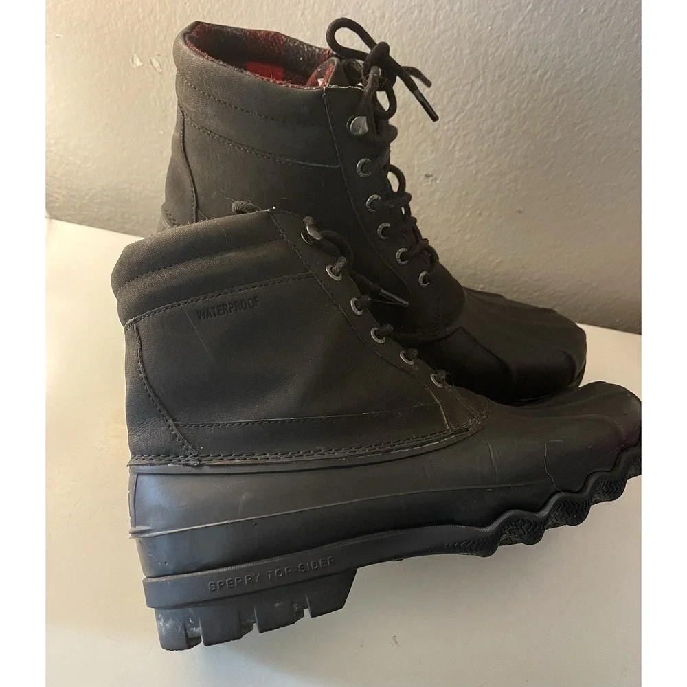 Sperry Duck Boot Men's‎ Size 10  Black - Good Used Condition